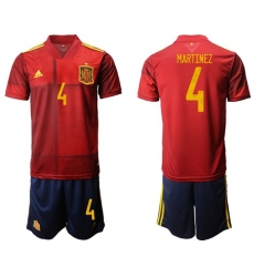 Spain #4 Martinez Home Soccer Country Jersey