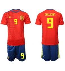 Spain #9 Callejon Home Soccer Country Jersey