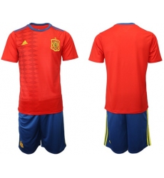 Spain Blank Home Soccer Country Jersey