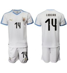 Uruguay #14 Lodeiro Away Soccer Country Jersey