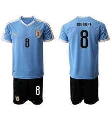 Uruguay #8 Naindez Home Soccer Country Jersey