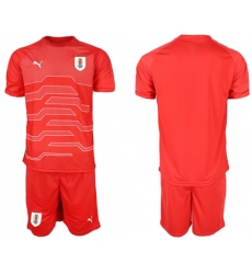 Uruguay Blank Red Goalkeeper Soccer Country Jersey