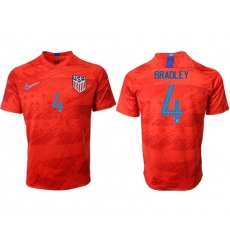 USA #4 Bradley Away Soccer Country Jersey