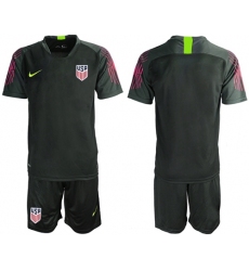 USA Blank Black Goalkeeper Soccer Country Jersey