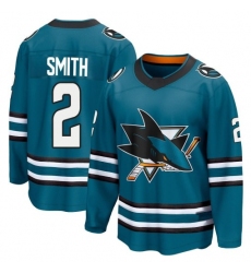 Men's San Jose Sharks #2 Will Smith Breakaway Teal Home 2nd Jersey