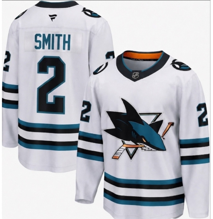 Men's San Jose Sharks #2 Will Smith New White Stitched Jersey