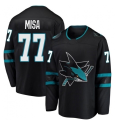 Men's San Jose Sharks #77 Michael Misa Alternate Black Jersey