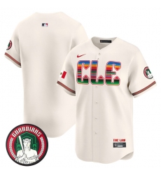 Men's Cleveland Guardians Blank Cream Mexico Vapor Premier Limited Stitched Baseball Jersey