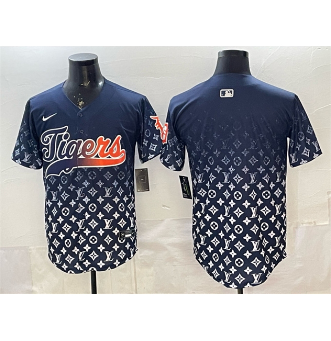 Men's Detroit Tigers Blank Navy With Vapor Premier Limited Stitched Baseball Jersey