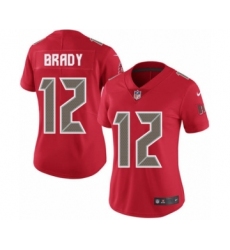 Women's Tampa Bay Buccaneers #12 Tom Brady Limited Red Rush Vapor Untouchable Football Jersey