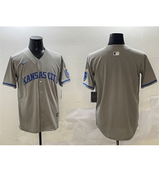 Men's Kansas City Royals Blank Gray 2024 Away Limited Stitched Baseball Jersey