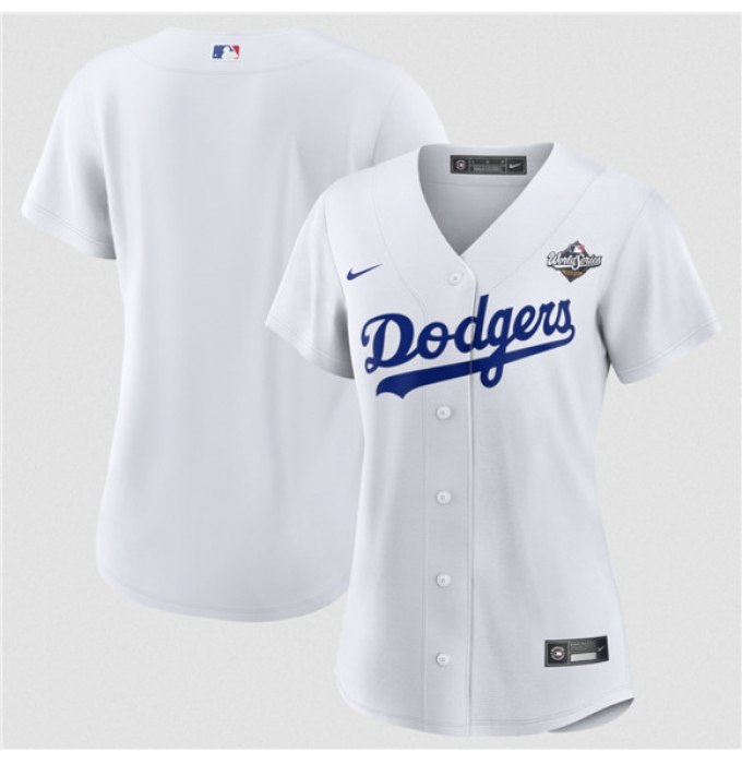 Women's Los Angeles Dodgers Blank White 2025 World Series Home Cool Base Stitched Baseball Jersey(Run Small)