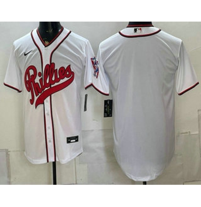 Men's Philadelphia Phillies Blank White 2026 Field of Dreams Stadium Stitched Jersey