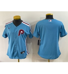 Women's Philadelphia Phillies Blank Blue Stitched Baseball Jersey(Run Small)