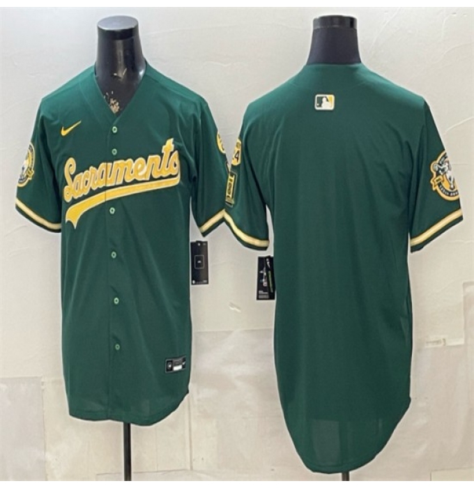 Men's Oakland Athletics Blank 2026 Green Alternate Sacramento Celebrating 125 Years Vapor Limited Stitched Baseball Jersey
