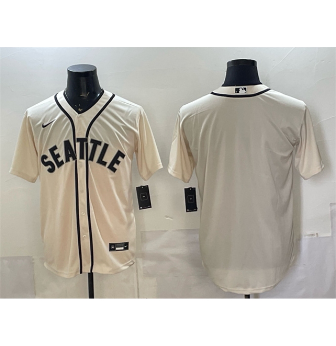 Men's Seattle Mariners Blank Cream Alternate Stitched Baseball Jersey