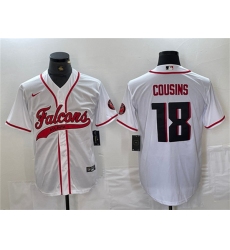 Men's Atlanta Falcons #18 Kirk Cousins White With Cool Base Baseball Stitched Jersey