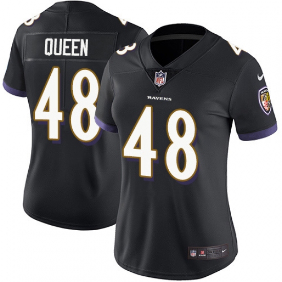 Women's Baltimore Ravens #48 Patrick Queen Black Alternate Stitched NFL ...
