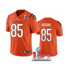 Men's Cincinnati Bengals #85 Tee Higgins Orange 2022 Super Bowl LVI Vapor Limited Stitched Jersey