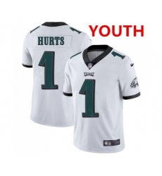 Youth Philadelphia Eagles #1 Jalen Hurts White Vapor Untouchable Limited Stitched Jersey