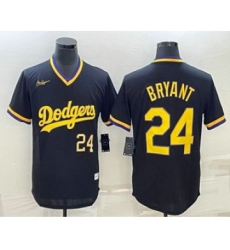 Men's Los Angeles Dodgers #24 Kobe Bryant Number Black Stitched Pullover Throwback Nike Jersey