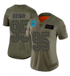 Women's Carolina Panthers #95 Derrick Brown Camo Stitched NFL Limited 2019 Salute to Service Jersey