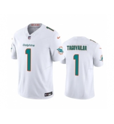 Men's Miami Dolphins #1 Tua Tagovailoa White 2023 F.U.S.E Vapor Limited Stitched Football Jersey
