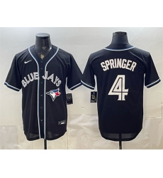 Men's Toronto Blue Jays #4 George Springer 2026 Fashion Replica Black Out Stitched Baseball Jersey