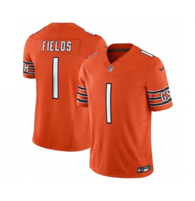 Men's Nike Chicago Bears #1 Justin Fields Orange 2023 F.U.S.E. Vapor Untouchable Football Limited Stitched Jersey