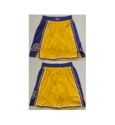 Men's Los Angeles Lakers Yellow Shorts (Run Small)