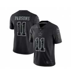 Men's Dallas Cowboys #11 Micah Parsons Black Reflective Limited Stitched Football Jersey