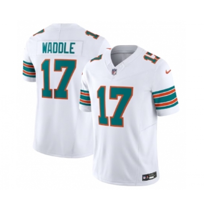 Men's Nike Miami Dolphins #17 Jaylen Waddle White 2023 F.U.S.E Alternate Vapor Limited Football Stitched Jersey