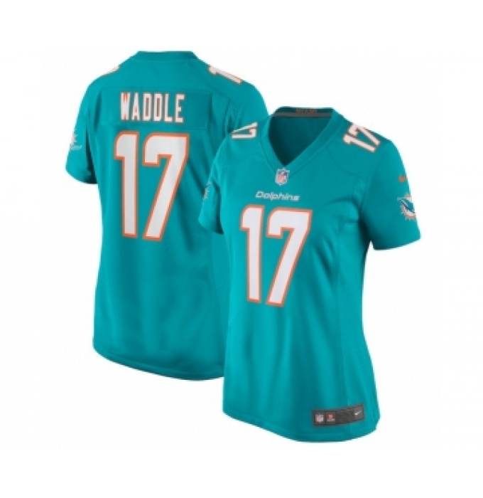 Women's Nike Miami Dolphins #17 Jaylen Waddle Green Aqua Stitched Jersey