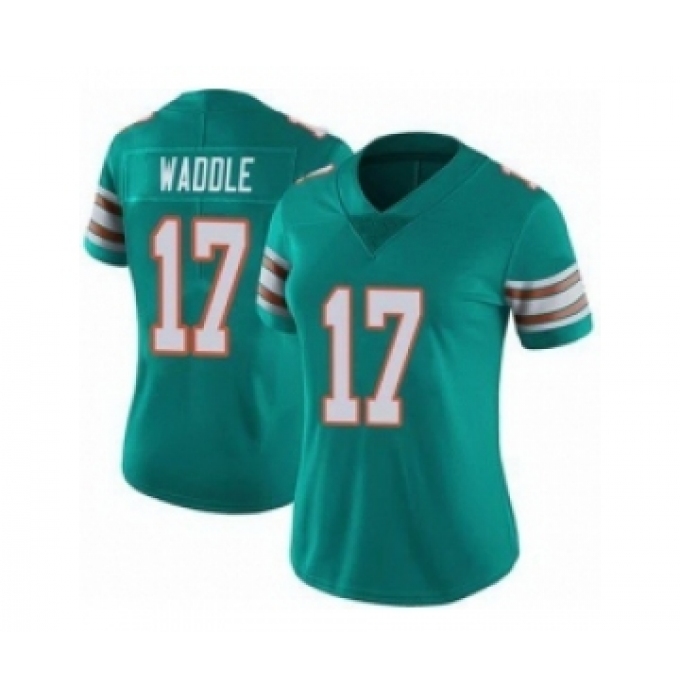Women's Nike Miami Dolphins #17 Jaylen Waddle Green Vapor Untouchable Stitched Jersey