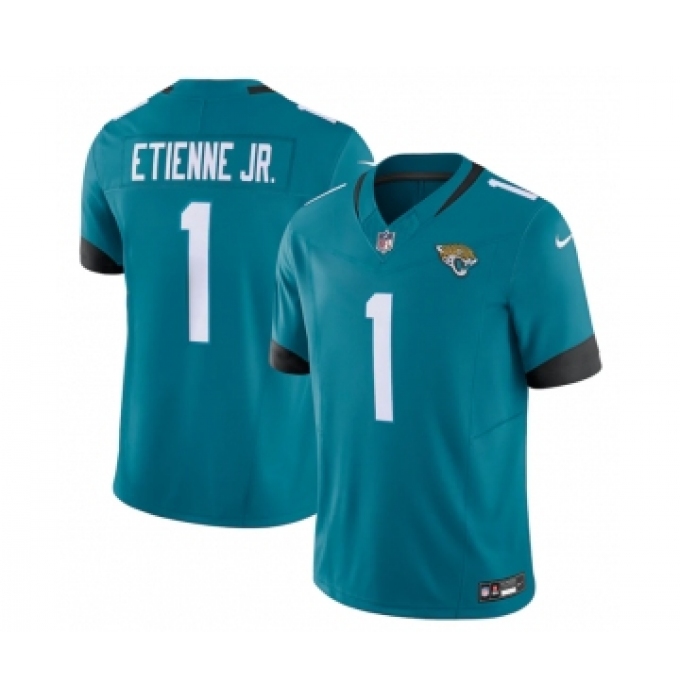 Men's Jacksonville Jaguars #1 Travis Etienne Jr. Teal Vapor Untouchable Limited Stitched Jersey