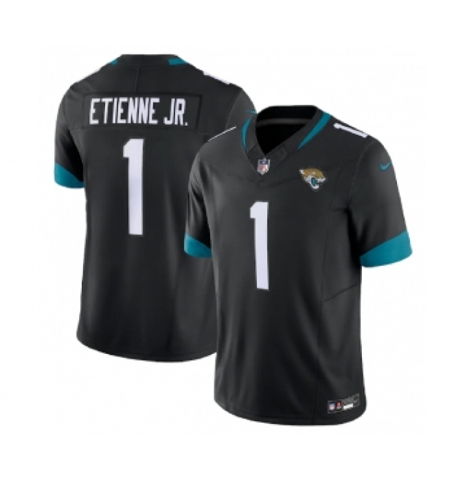 Men's Nike Jacksonville Jaguars #1 Travis Etienne Jr. Black 2023 F.U.S.E Vapor Untouchable Limited Football Stitched Jersey