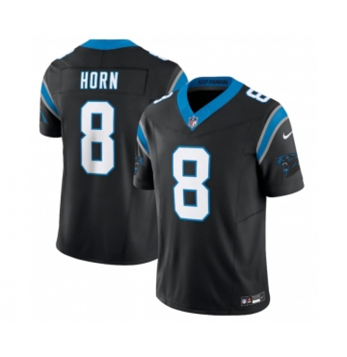 Men's Carolina Panthers #8 Jaycee Horn Black 2023 F.U.S.E. Vapor Untouchable Stitched Football Jersey