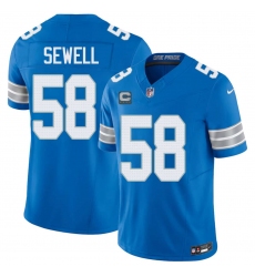 Men's Detroit Lions #58 Penei Sewell Blue 2026 With 4-Star C F.U.S.E. Vapor Limited Football Stitched Jersey