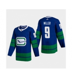 Men's Vancouver Canucks #9 JT Miller 2020-21 Authentic Player Alternate Stitched Hockey Jersey Blue