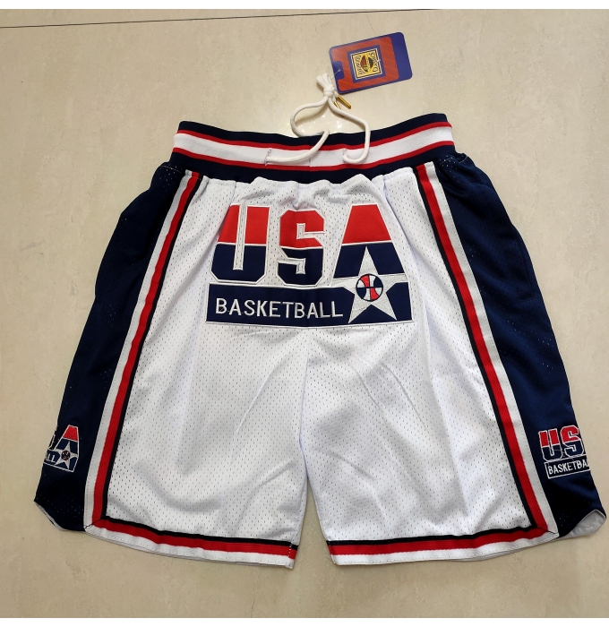 Men's Team USA White Pocket Shorts