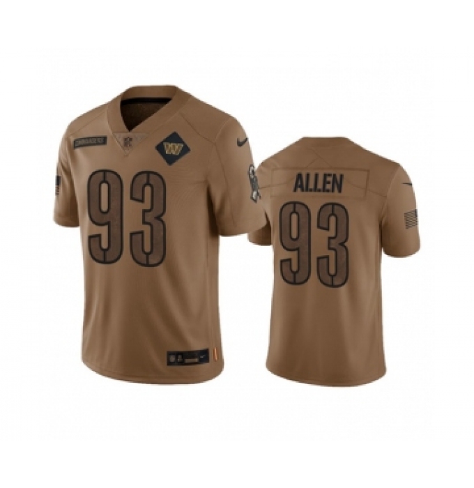 Men's Nike Washington Commanders #93 Jonathan Allen 2023 Brown Salute To Service Limited Football Stitched Jersey