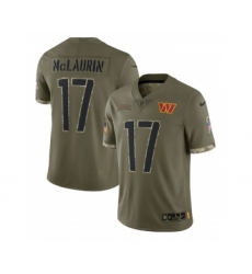 Men's Washington Commanders #17 Terry McLaurin 2022 Olive Salute To Service Limited Stitched Jersey