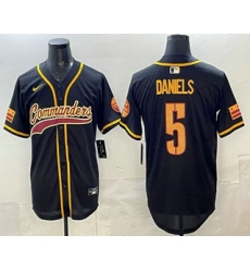 Men's Washington Commanders #5 Jayden Daniels Black Limited Stitched Baseball Jersey