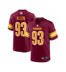 Men's Washington Commanders #93 Jonathan Allen 2022 Burgundy Game Stitched Jersey