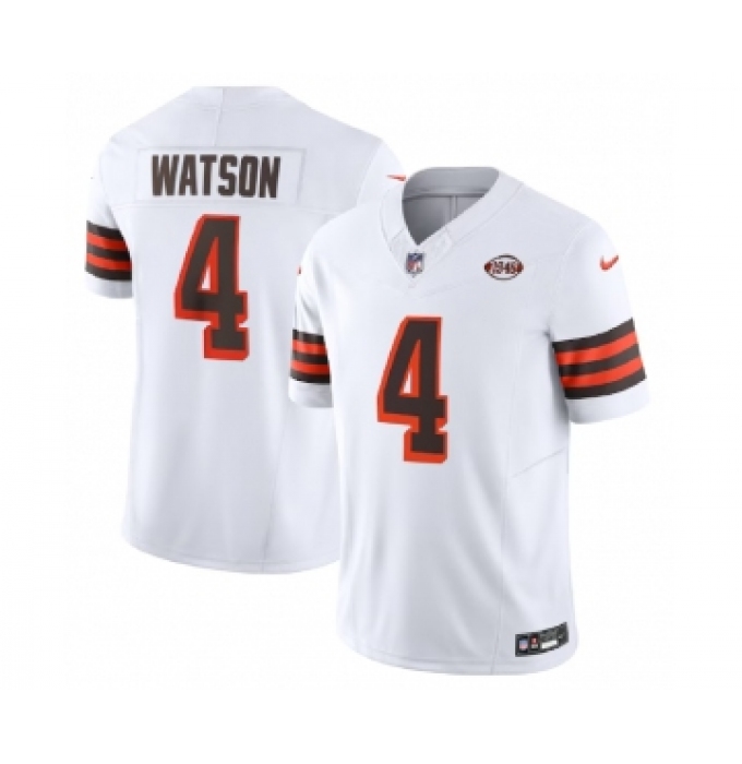 Men's Nike Cleveland Browns #4 Deshaun Watson White 2023 F.U.S.E. 1946 Collection Vapor Untouchable Limited Football Stitched Jersey