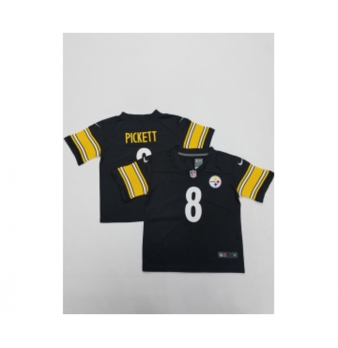 Toddlers Pittsburgh Steelers #8 Kenny Pickett Black 2022 Vapor Untouchable Stitched NFL Nike Throwback Limited Jersey