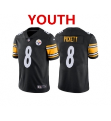 Youth Pittsburgh Steelers #8 Kenny Pickett Black 2022 Vapor Untouchable Stitched NFL Nike Limited Jersey