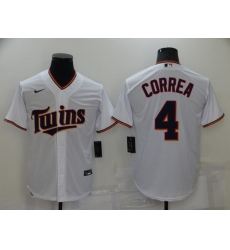 Men's Nike Minnesota Twins #4 Carlos Correa White Home Stitched Baseball Jersey
