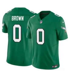 Men's Philadelphia Eagles #0 Hollywood Brown Kelly Green 2026 F.U.S.E. Throwback Vapor Untouchable Limited Stitched Football Jersey