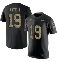 Nike Philadelphia Eagles #19 Golden Tate III Black Camo Salute to Service T-Shirt